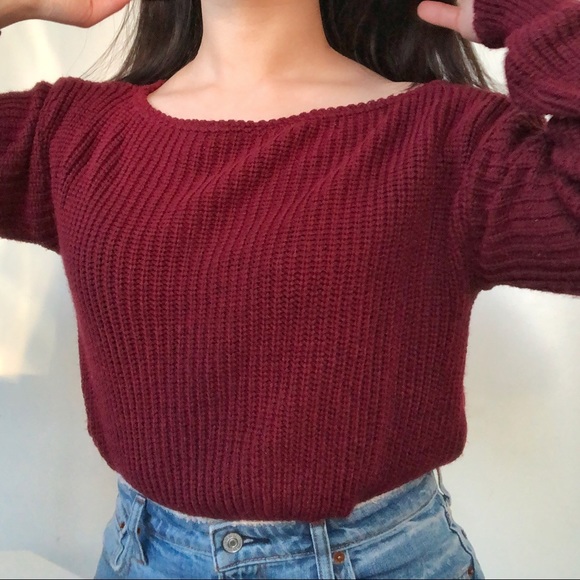boohoo boat neck cropped knit sweater - Picture 1 of 5